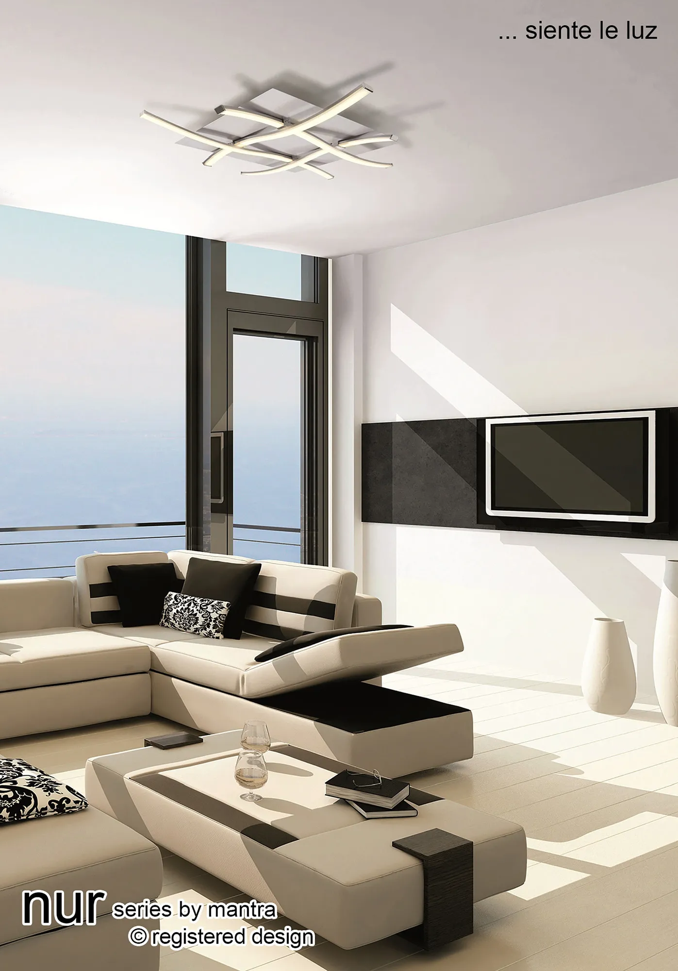 Nur Silver Ceiling Lights Mantra Flush Fittings Nur Silver Ceiling Lights Mantra Flush Fittings